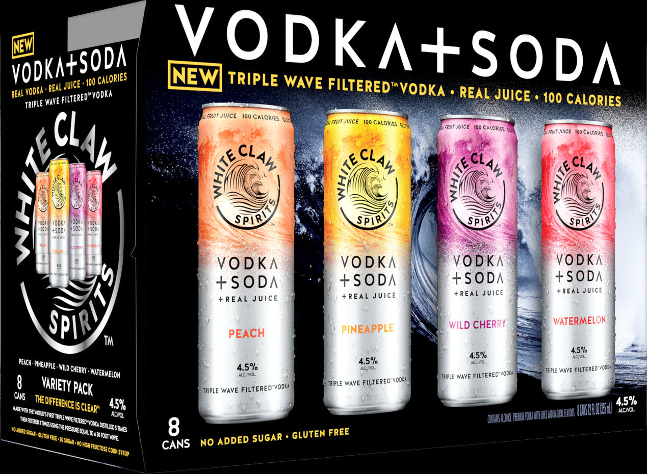 WHITE CLAW VODKA SODA VARIETY 8PK